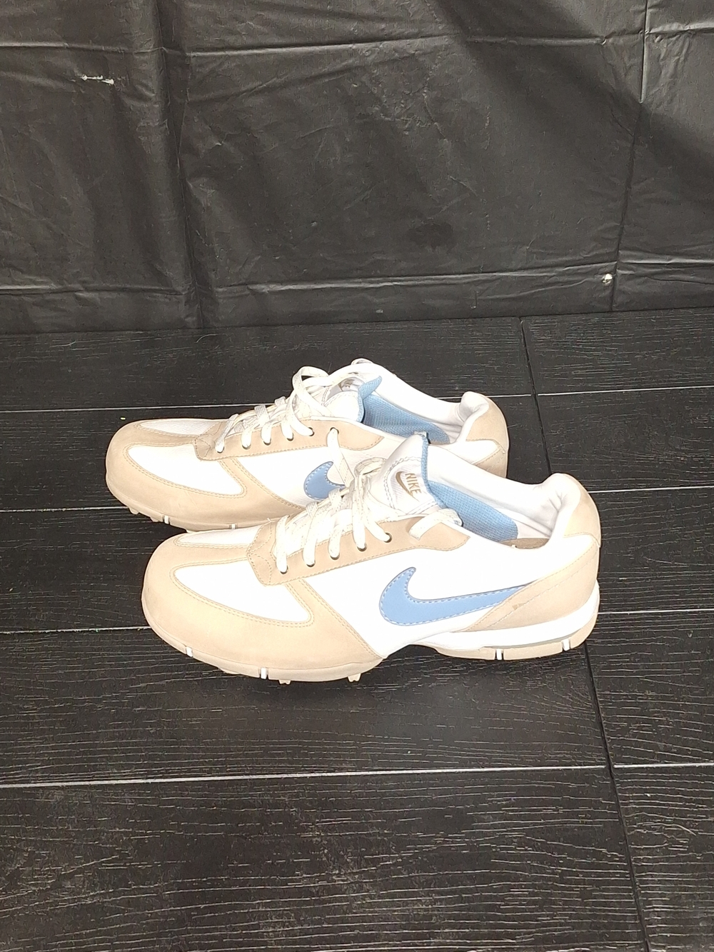 Nike White & Light Blue Women's Golf Shoes Sz 8.5